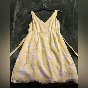 Yellow Floral Sleeveless Dress